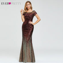 Load image into Gallery viewer, Custom Luxury Evening Dresses Ever Pretty EP00884 Cap Sleeve Striped Sequined Sexy Arabic Mermaid Party Gowns Dluga Sukienka