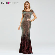 Load image into Gallery viewer, Custom Luxury Evening Dresses Ever Pretty EP00884 Cap Sleeve Striped Sequined Sexy Arabic Mermaid Party Gowns Dluga Sukienka