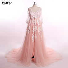 Load image into Gallery viewer, 2M Train Pink Maternity Dress Pregnancy Photo Props Shoot Pregnant Women Lady Elegant Vestidos Lace Party Formal Evening Dress